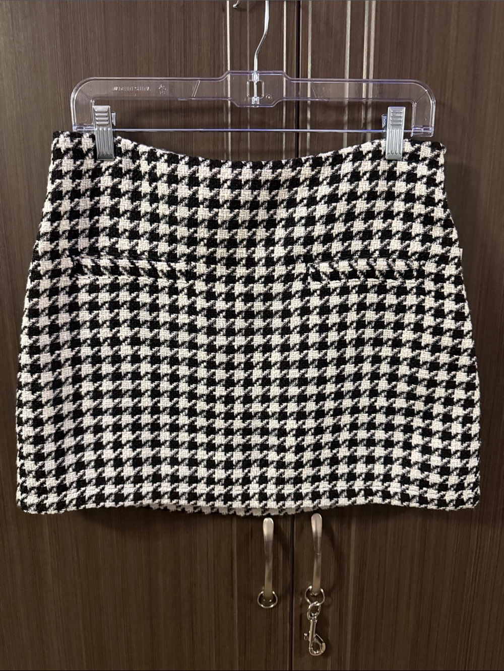 a new day Black & White Houndstooth Tweed Mini Skirt